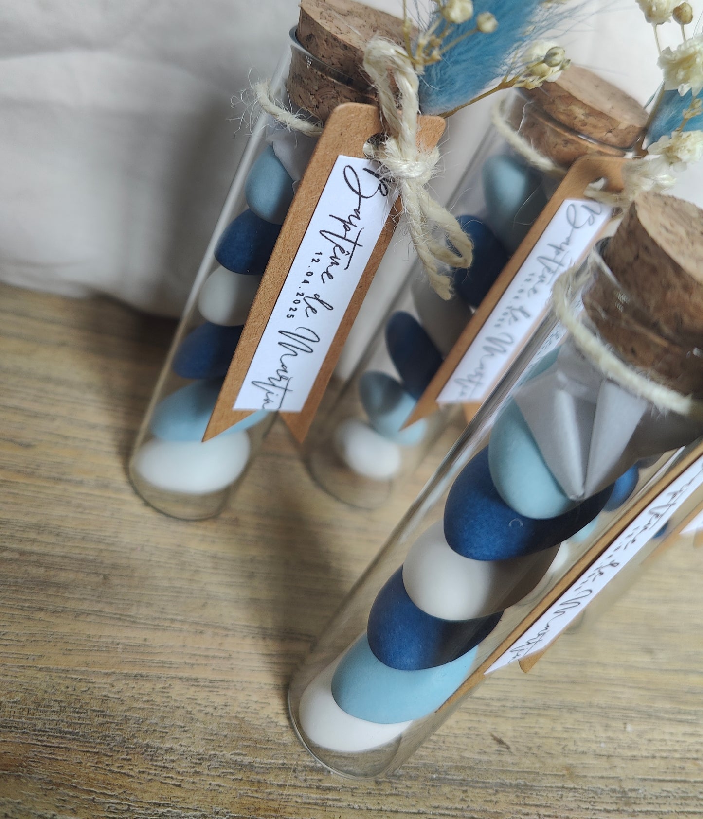 Éprouvette de dragées personnalisée • Bleu