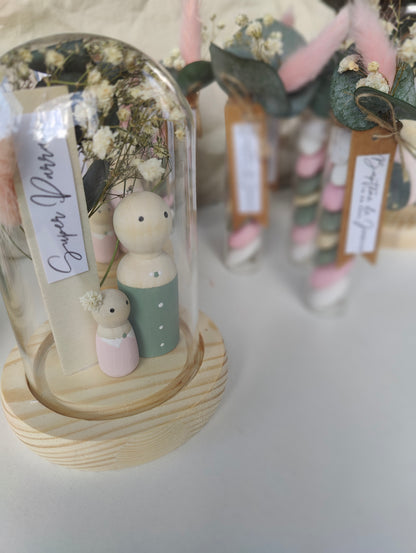 Éprouvette de dragées personnalisée • Vert/Rose/Beige