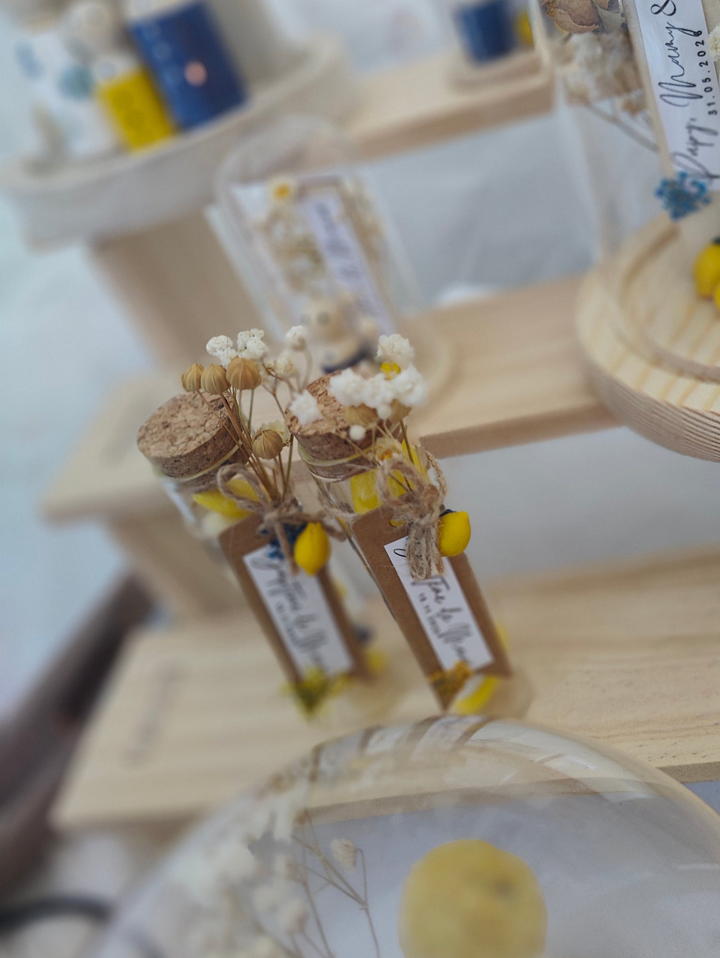 alt="Étiquette personnalisable cloche en verre Dolce Vita – cadeau baptême SoElya"