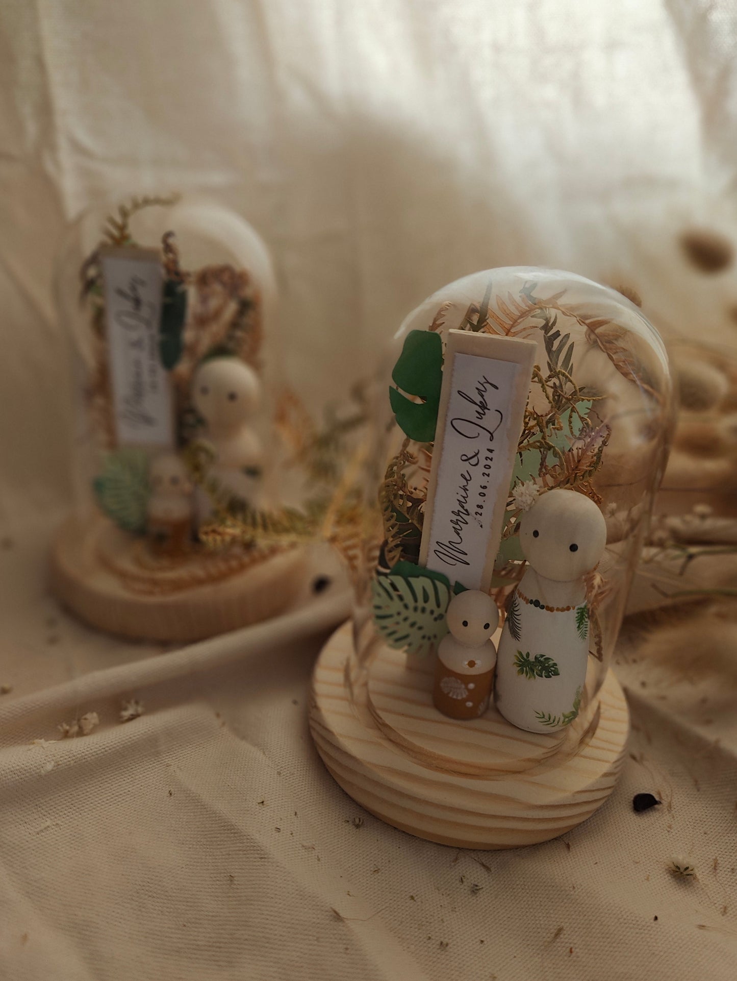 alt="Mini cloche en verre personnalisable Jungle – cadeau baptême SoElya"