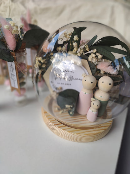 Éprouvette de dragées personnalisée • Vert/Rose/Beige