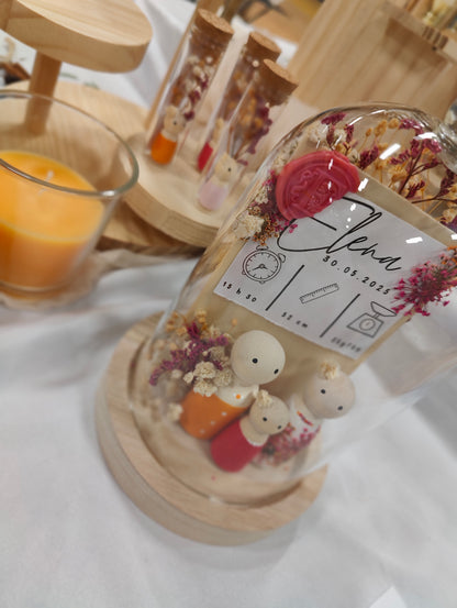 alt="Cloche en verre décoration florale séchée colorée Dolce Vita – décoration élégante"